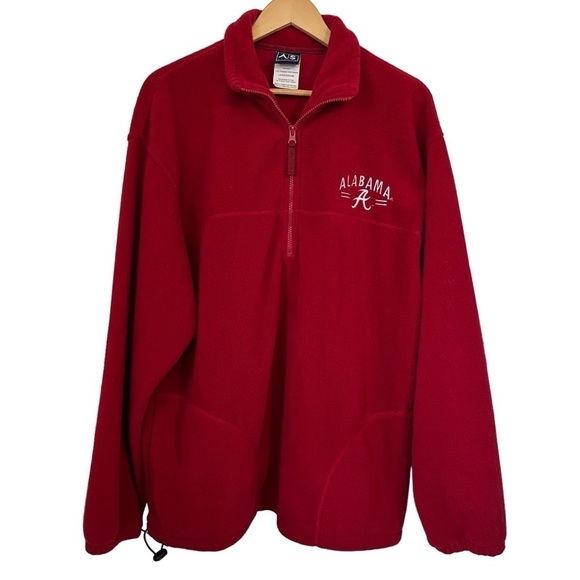 University of Alabama Red Half Zip Fleece Pullover with Embroidered Logo Sz. Lg. - Picture 1 of 10